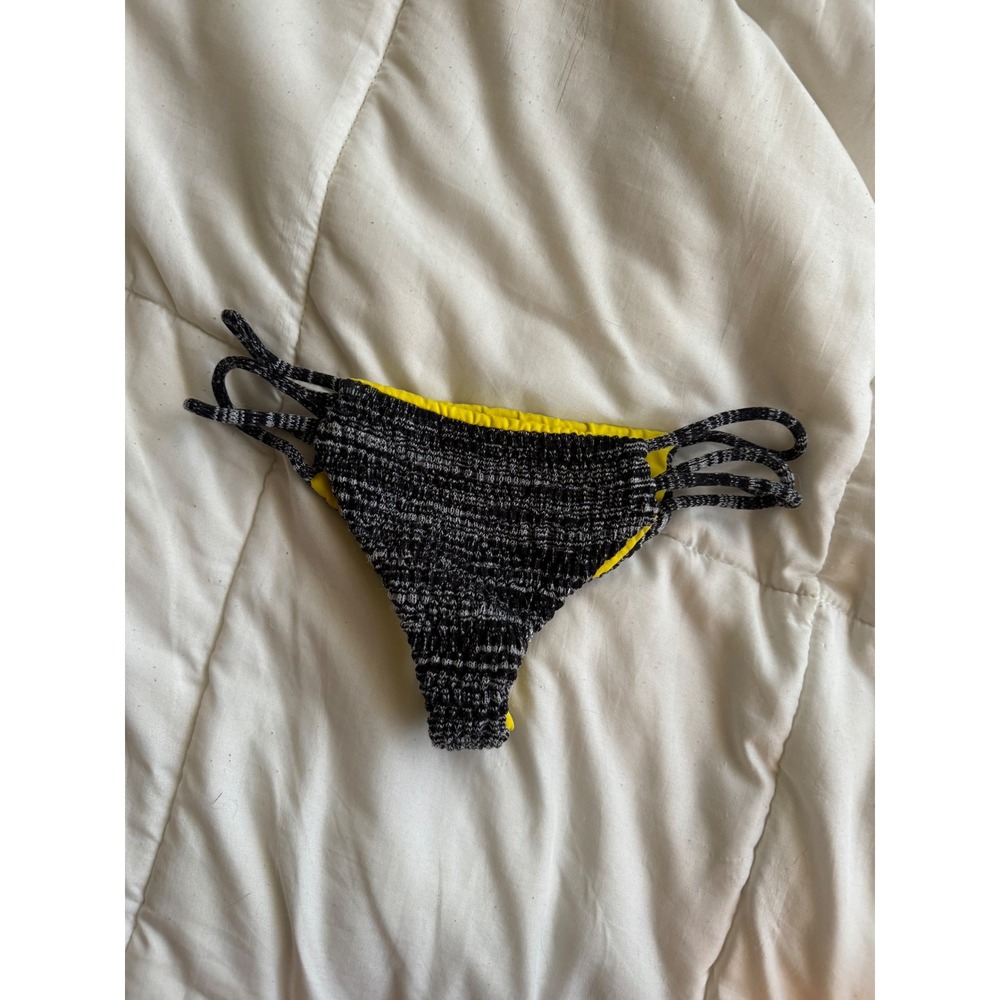 Indah Women's Charcoal & Yellow Reversible Bikini Bottoms